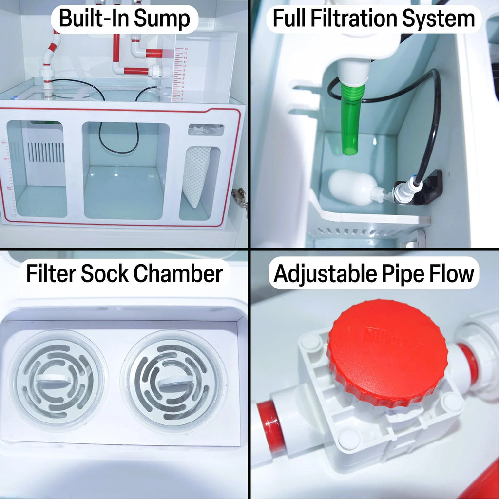 100 Gallon Coral Reef Aquarium: Ultra Clear Glass & Built-in Sump White