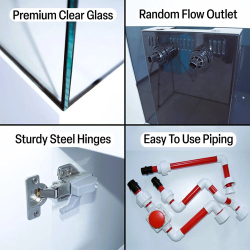 100 Gallon Coral Reef Aquarium: Ultra Clear Glass & Built-in Sump White