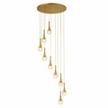 Golden Crystal Raindrop Waterfall LED Chandelier