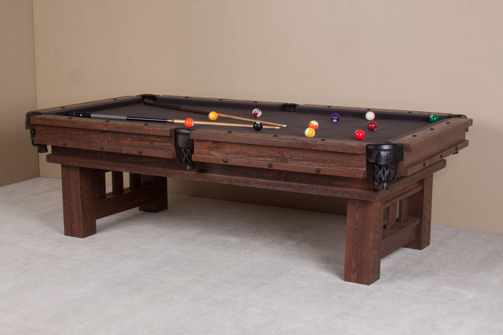 Barnwood Cheyenne Pool Table Weathered Grey Finish Viking Log Furniture