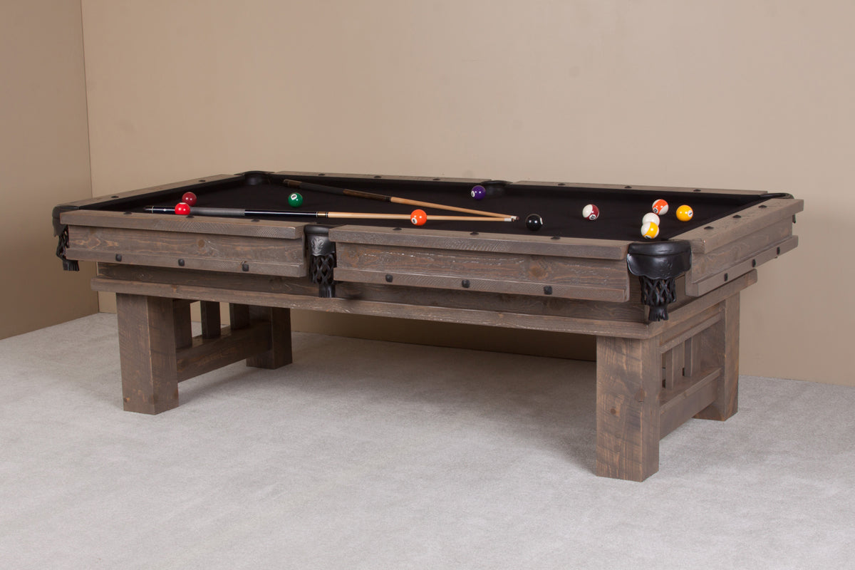Barnwood Cheyenne Pool Dark Finish Table Viking Log Furniture