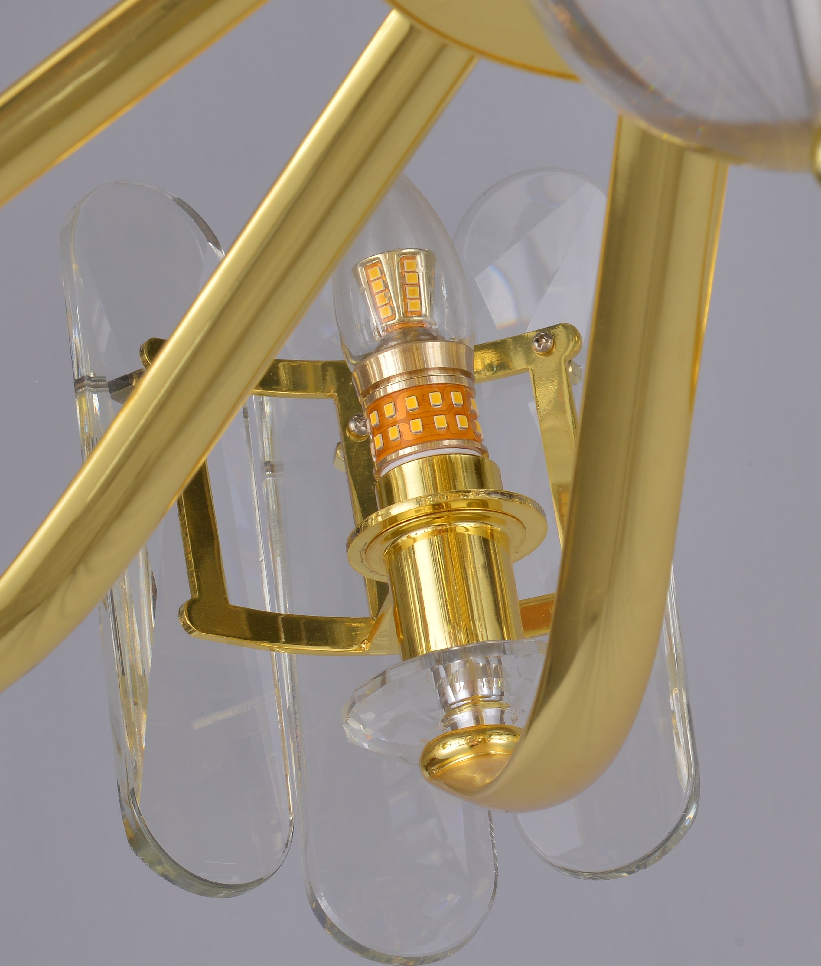 Gold K9 Crystal Chandelier Modern Linear Branch Chandelier