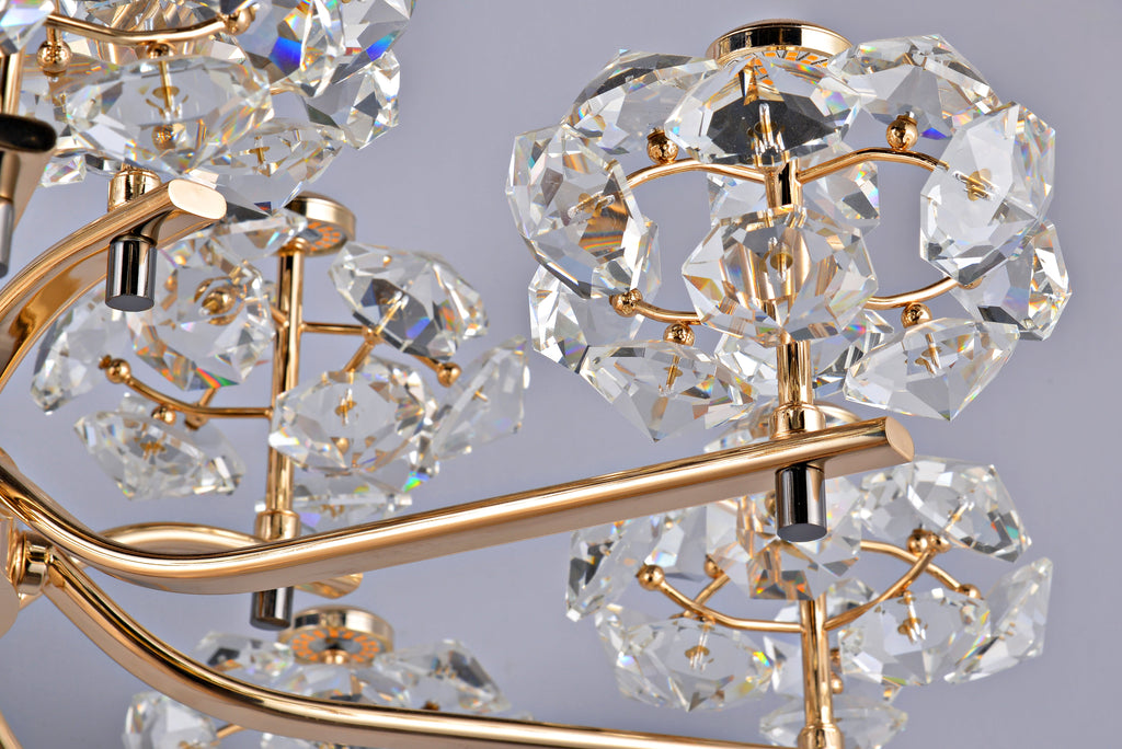 Golden Crystal Flower Ball Chandelier