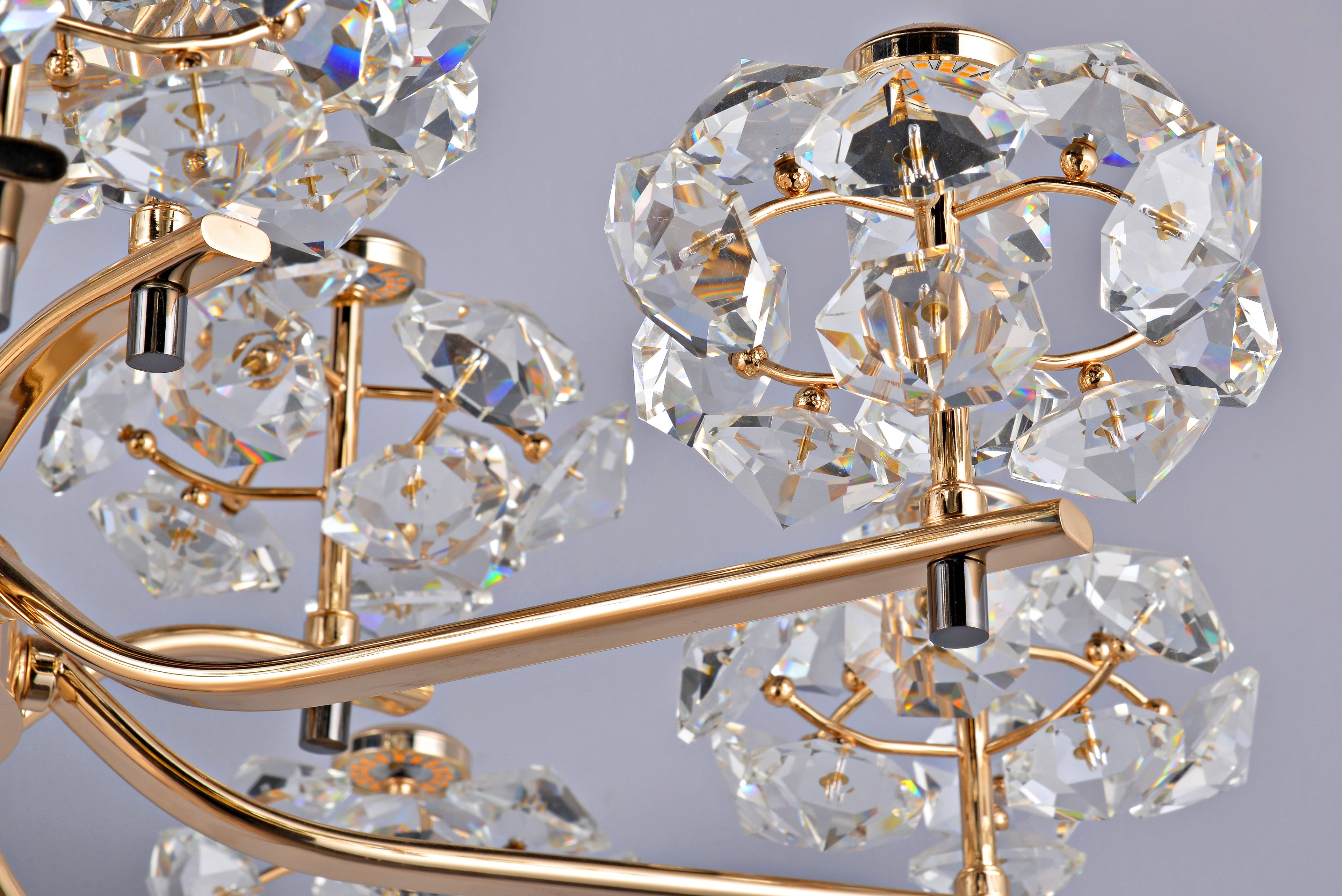 Golden Crystal Flower Ball Chandelier