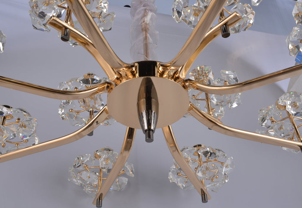 Golden Crystal Flower Ball Chandelier
