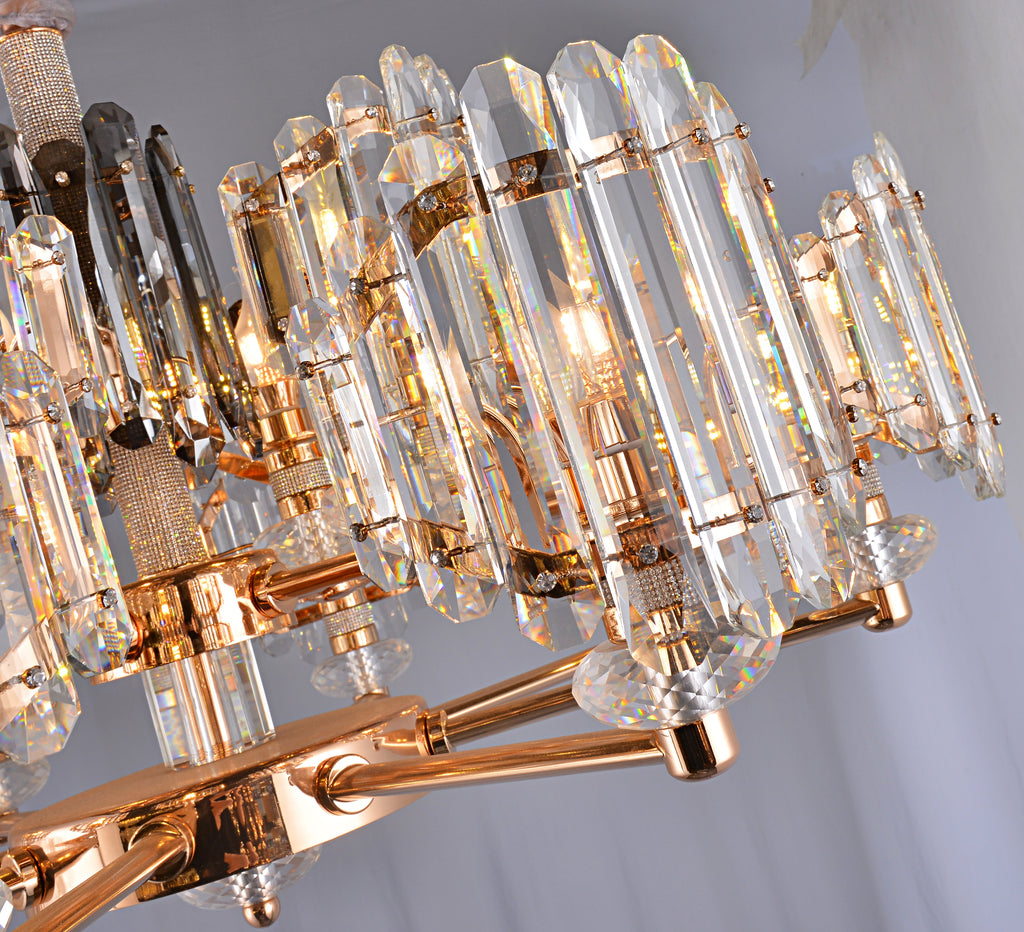 Luxury K9 Crystal Column Chandelier
