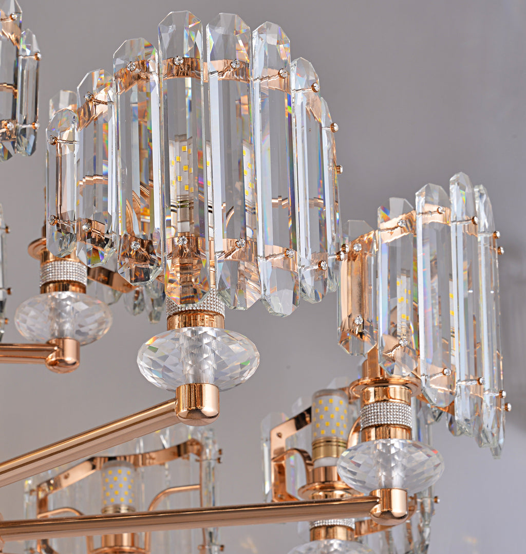 Luxury K9 Crystal Column Chandelier