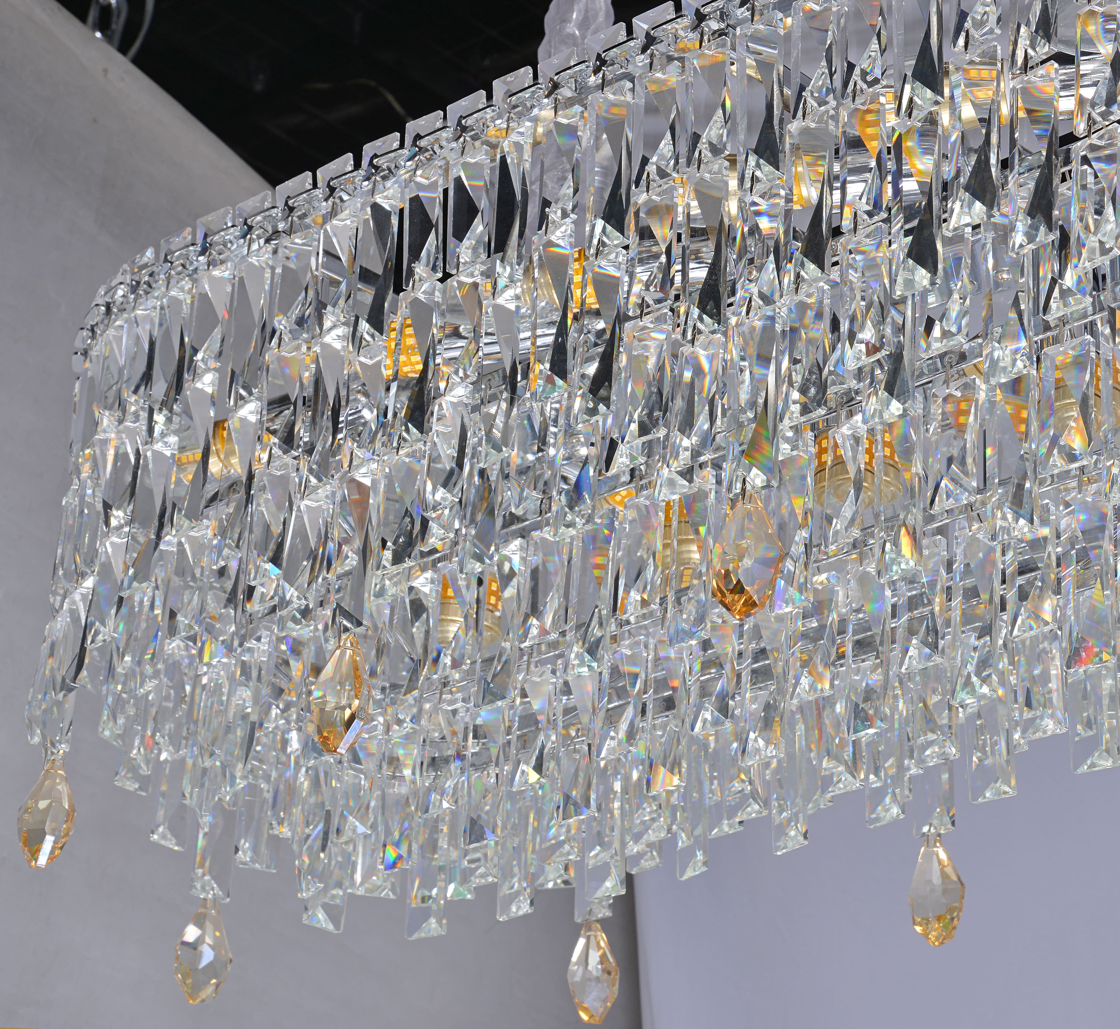 Oval K9 Crystal Pendant Light