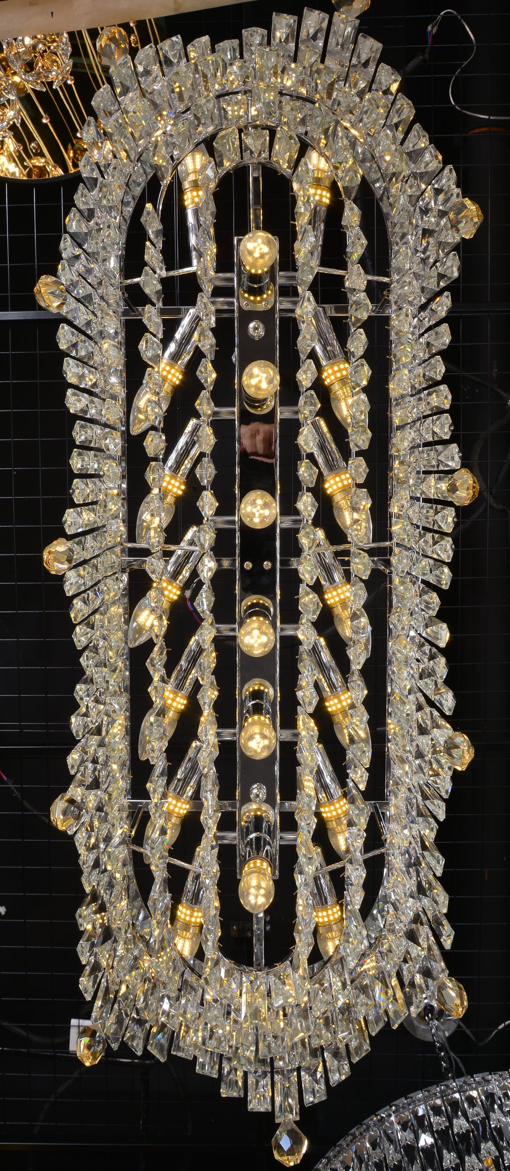 Oval K9 Crystal Pendant Light
