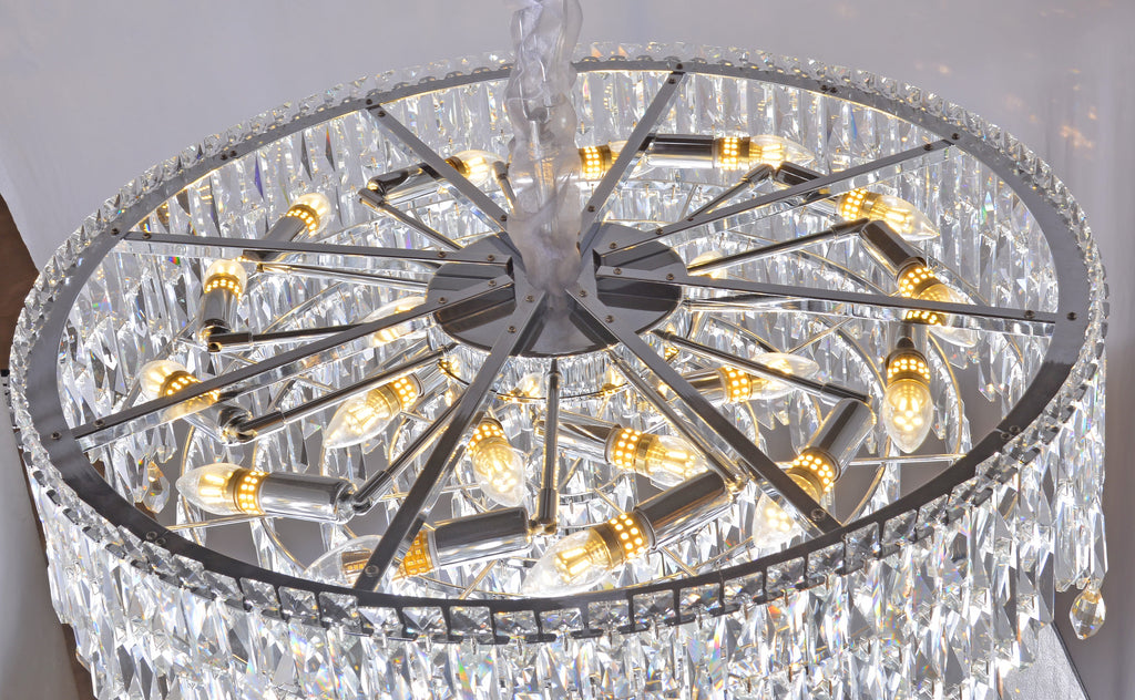 Round K9 Crystal Chandelier