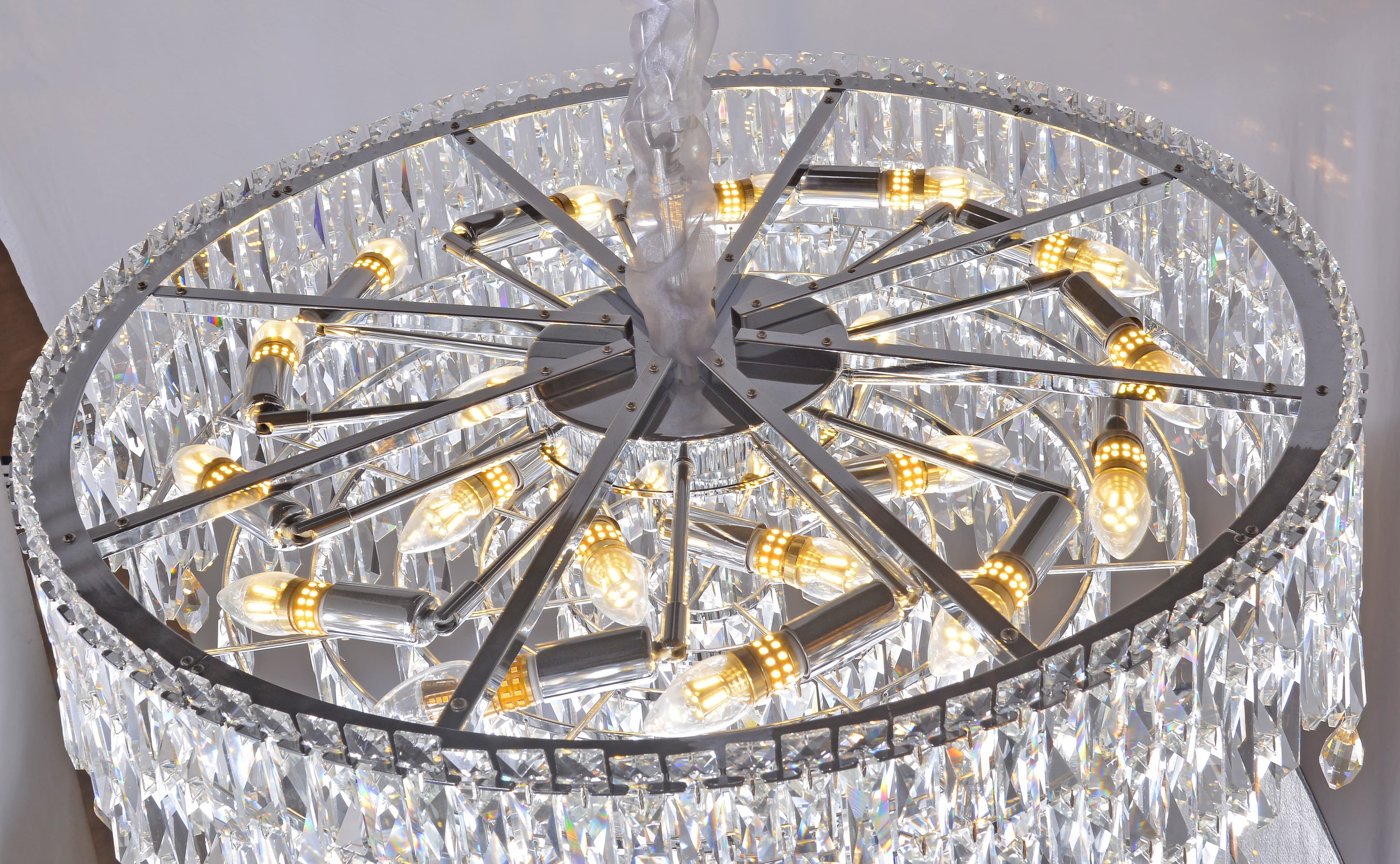 Round K9 Crystal Chandelier
