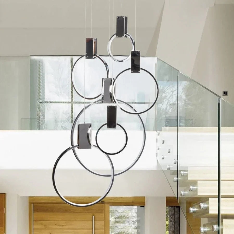 Finesse Decor Hong Kong LED Circular Chandelier // Chrome