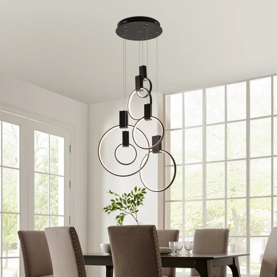 Finesse Decor Hong Kong LED Circular Chandelier // Chrome