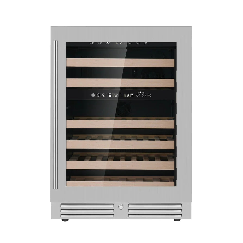 KingsBottle 24-Inch Under-Counter Dual Zone Wine Cooler with Low-E Glass Door