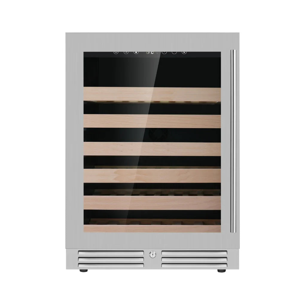 KingsBottle 24-Inch Under-Counter Single Zone Wine Cooler with Low-E Glass Door