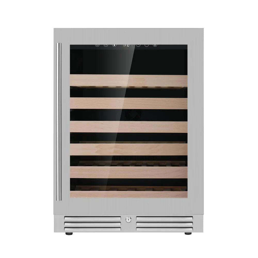 KingsBottle 24-Inch Under-Counter Single Zone Wine Cooler with Low-E Glass Door