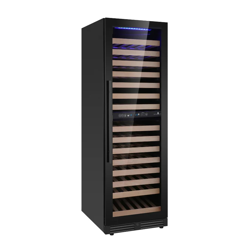 KingsBottle Tall Dual Zone Upright Wine Cooler | Low-E Glass & Silent Cooling