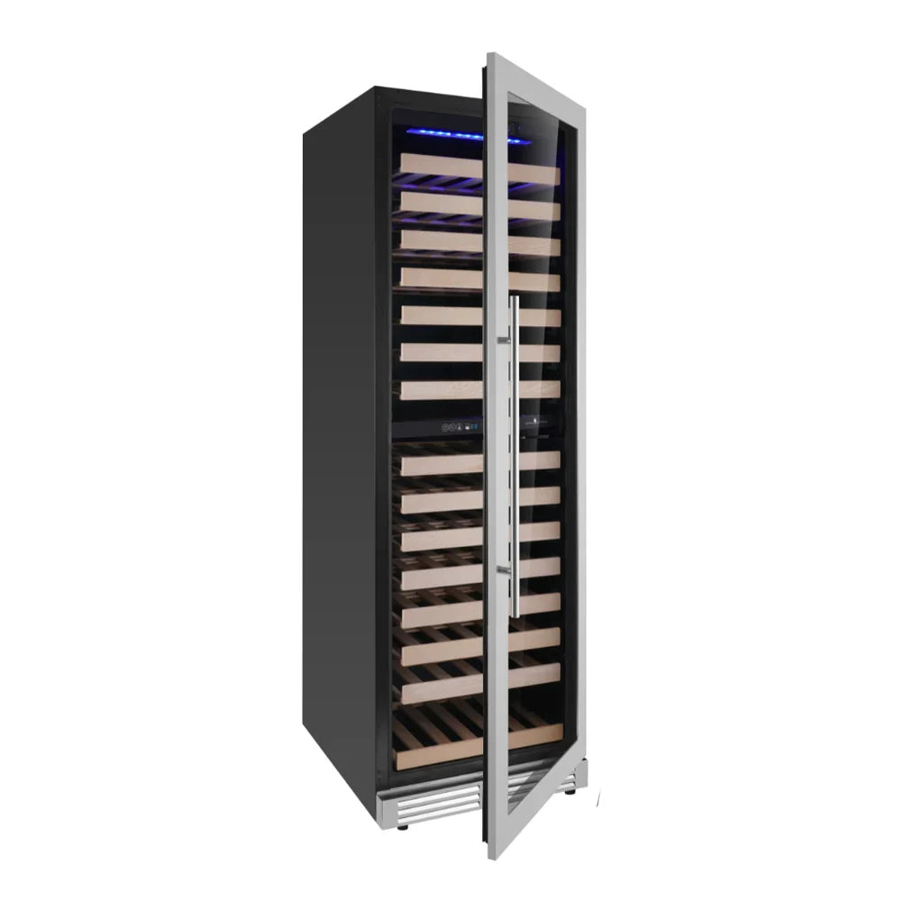 KingsBottle Tall Dual Zone Upright Wine Cooler | Low-E Glass & Silent Cooling