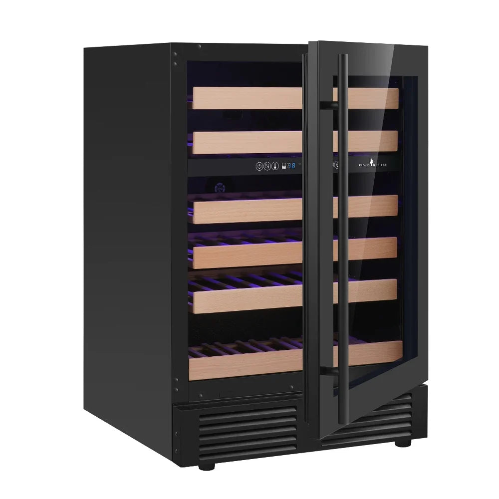 KingsBottle 24-Inch Under-Counter Dual Zone Wine Cooler with Low-E Glass Door