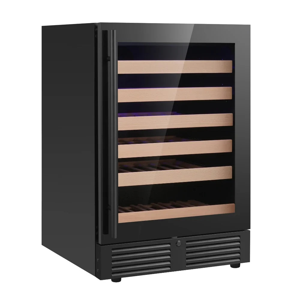 KingsBottle 24-Inch Under-Counter Single Zone Wine Cooler with Low-E Glass Door