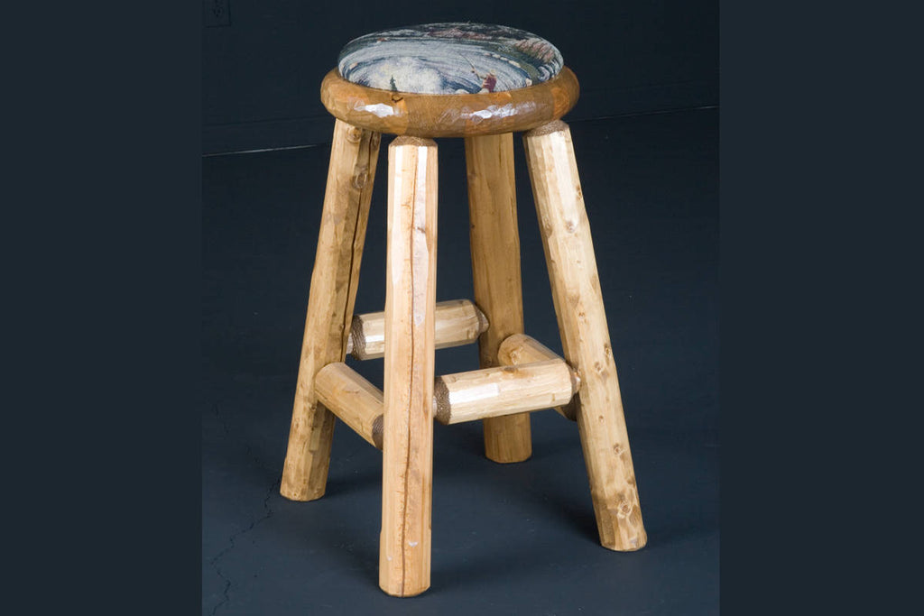 Northwoods Upholstered Pub Stool Viking Log Furniture