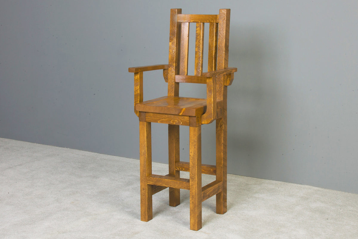 Barnwood Pub Chair with Arms Viking Log Furniture
