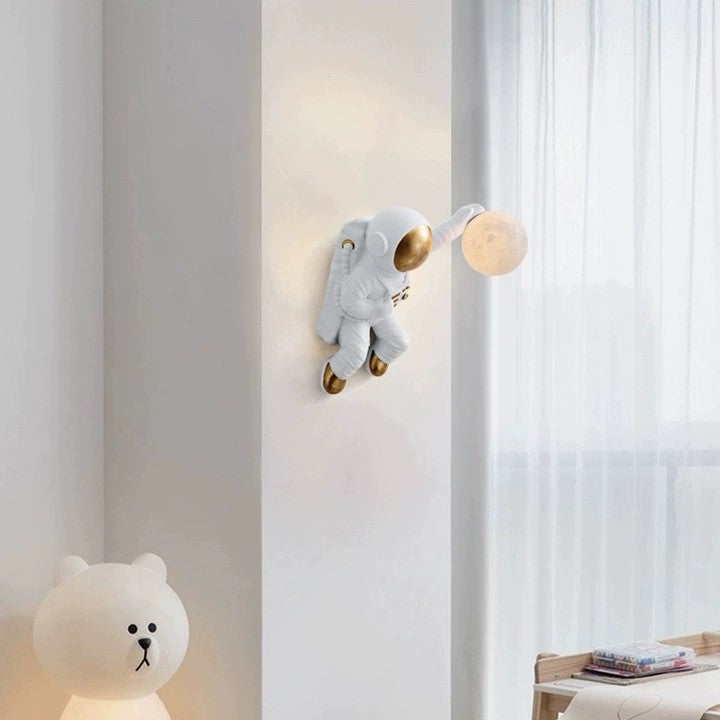 Astronaut Moon-Shaped Glow Wall Sconce