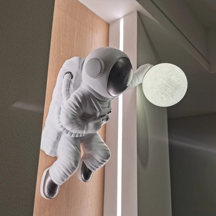 Astronaut Moon-Shaped Glow Wall Sconce