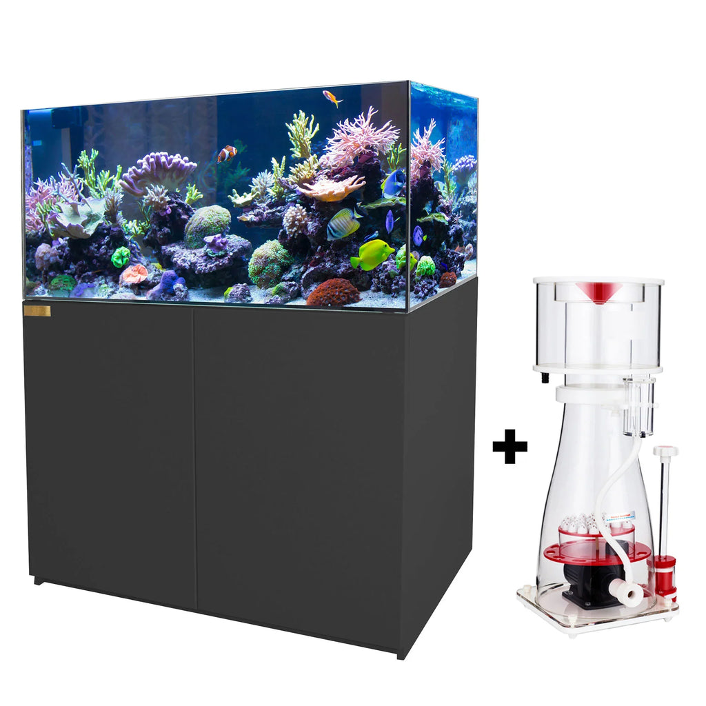 130 Gallon Coral Reef Aquarium: Ultra Clear Glass & Built-In Sump All Black