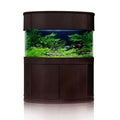 AQUA VIM Seamless Glass Bowfront Reef-Ready Aquarium Set in Walnut