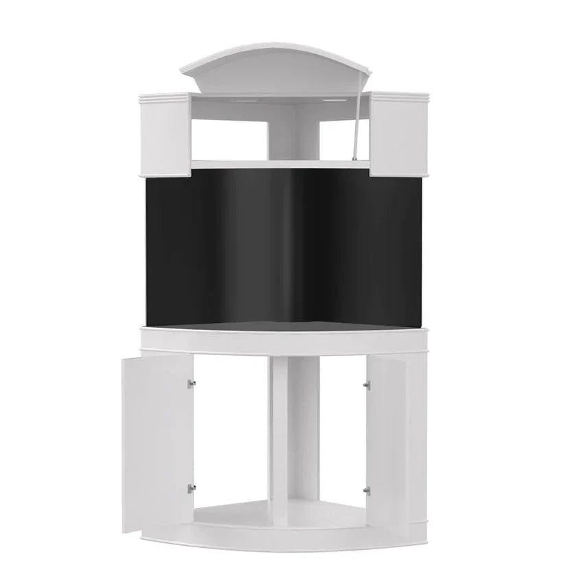 Aqua Vim Corner 1/4 Cylinder Glass Aquarium Set in Unstained Wood