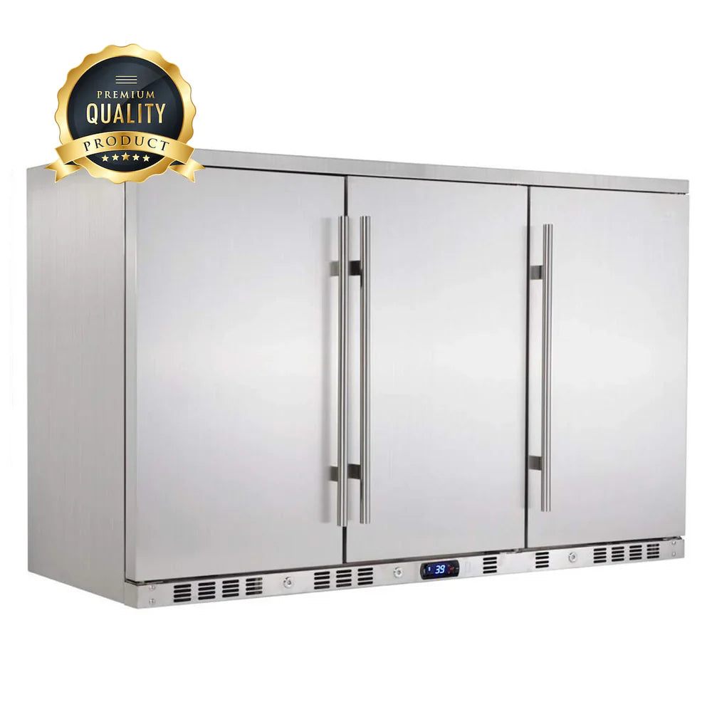 KingsBottle 53 Inch Solid 3-Door Outdoor Beverage Drinks Cooler
