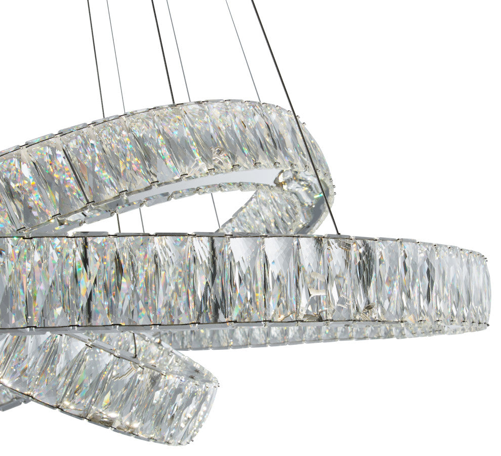 Crystal Elegance Three Ring Chandelier  Finesse Decor