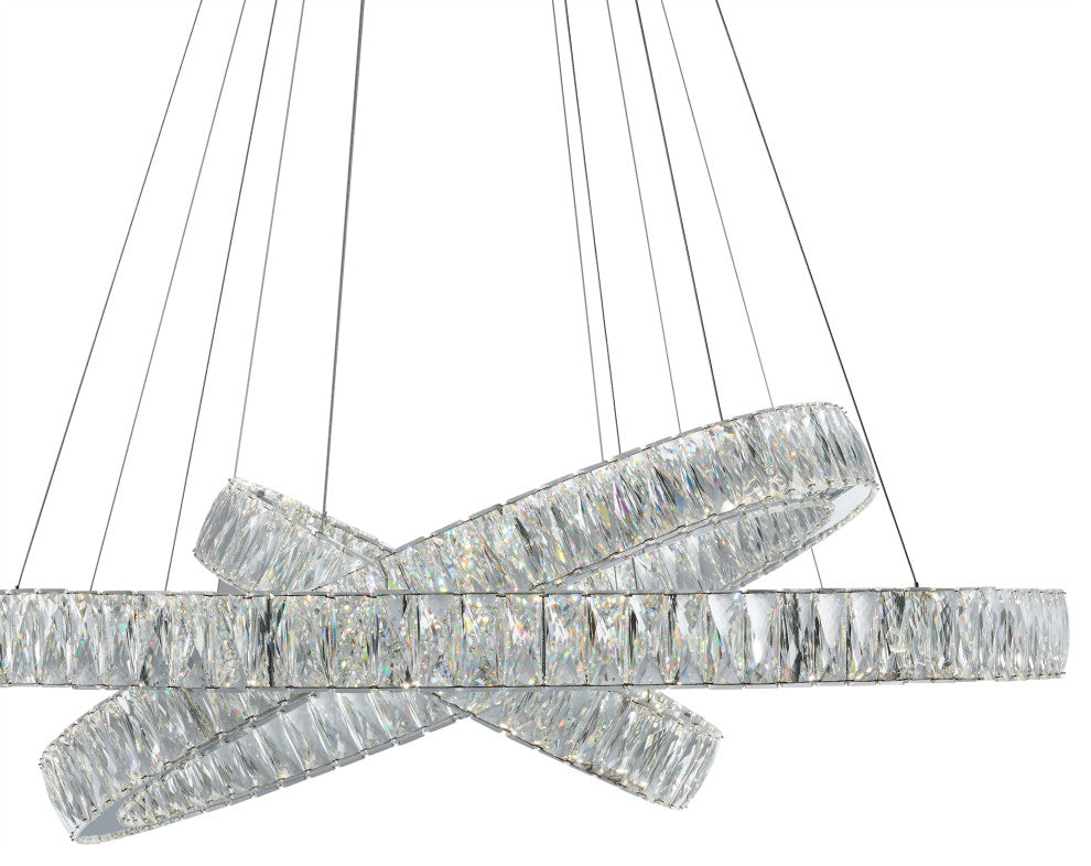 Crystal Elegance Three Ring Chandelier  Finesse Decor