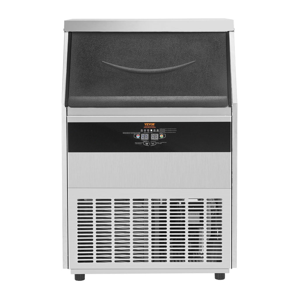 VEVOR Commercial Ice Maker, 450lbs/24H, Ice Maker Machine, 160 Ice Cubes in 12-15 Minutes, Freestanding Cabinet Ice Maker with 130lbs Storage Capacity LED Digital Display, for Bar Home Office Restaurant