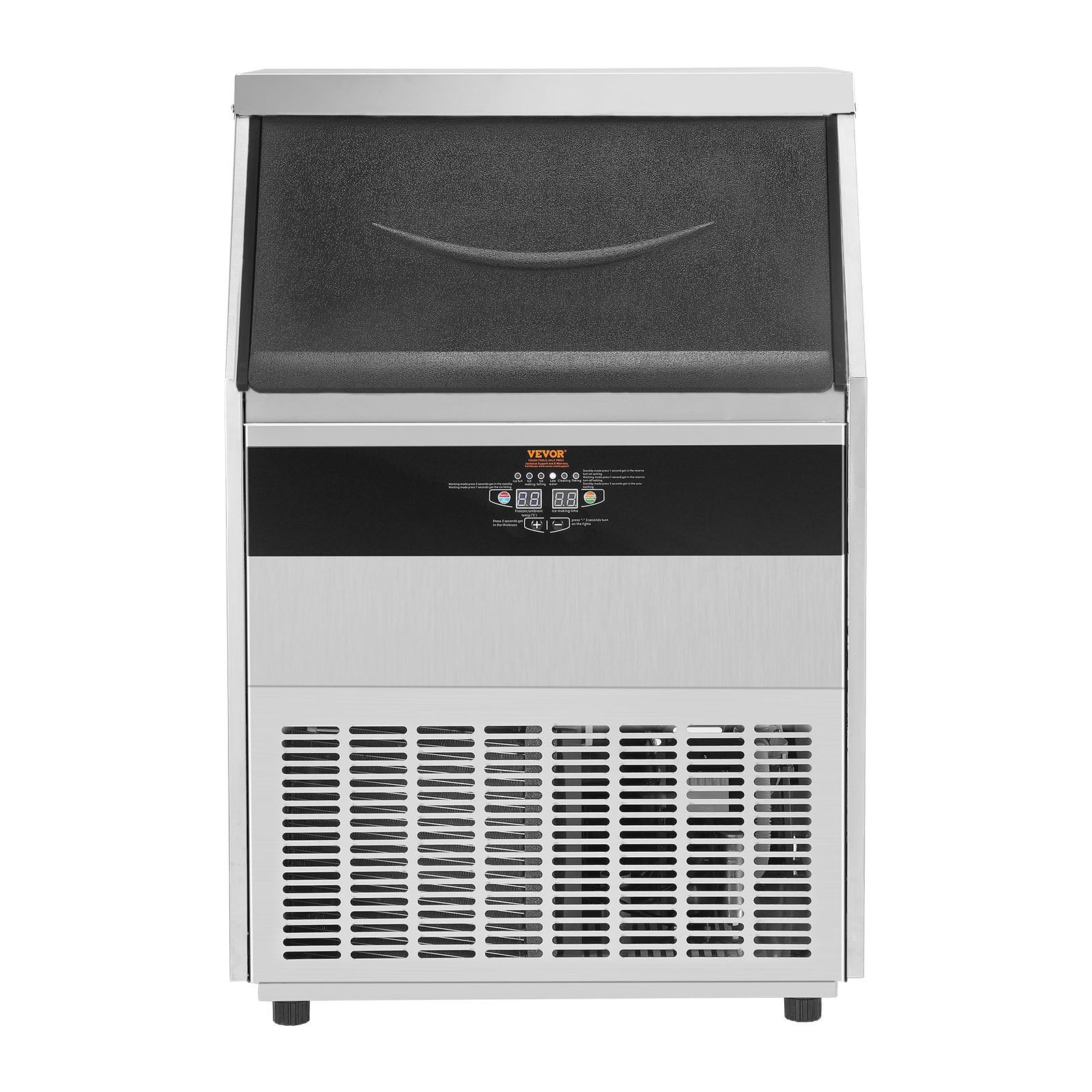 VEVOR Commercial Ice Maker, 450lbs/24H, Ice Maker Machine, 160 Ice Cubes in 12-15 Minutes, Freestanding Cabinet Ice Maker with 130lbs Storage Capacity LED Digital Display, for Bar Home Office Restaurant