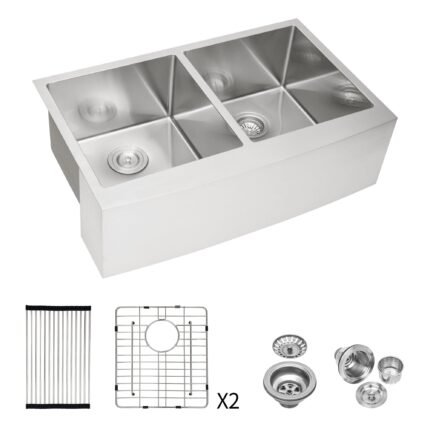 33*21*10 Inch Kitchen Sink Silver Double Bowl Kitchen Sink