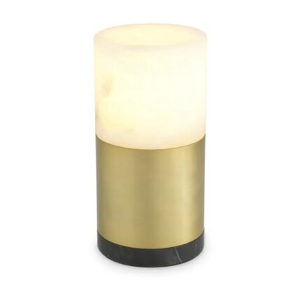 MCLEAN MARBLE TABLE LAMP 15 CM ALABASTER AND ANTIQUE BRASS