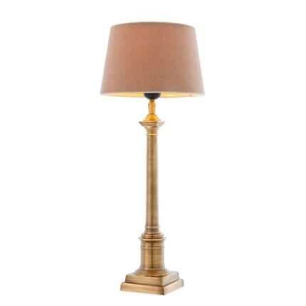 COLOGNE SMALL TABLE LAMP AND SHADE ANTIQUE BRASS