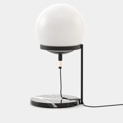 BALLOON LUXURY MARBLE TABLE LAMP WITH SPHERICAL GLASS SHADE