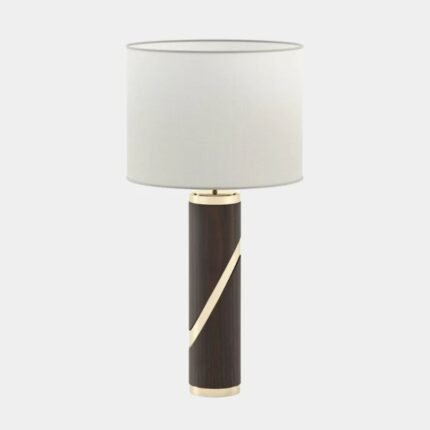 SMOKED EUCALYPTUS CYLINDRICAL TABLE LAMP