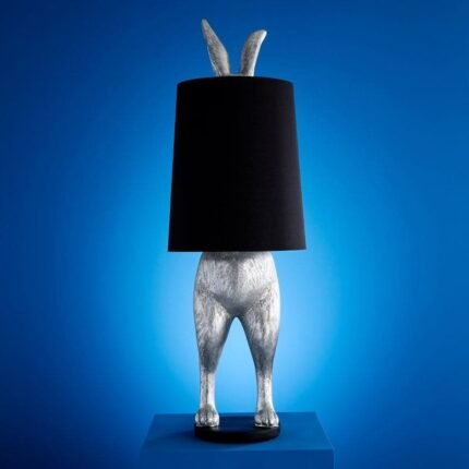 FLOOR LAMP RABBIT HIDING SILVER-BLACK